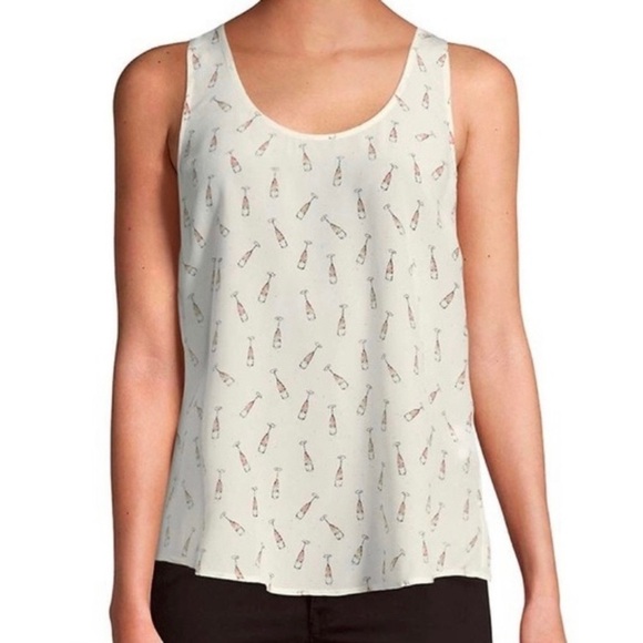 NWT Joie Rain Champagne Silk Tank Top in Porcelain White XS - Picture 2 of 8